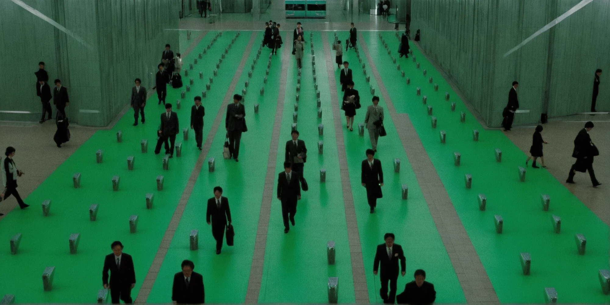 Metro station crowd movement before train arrival