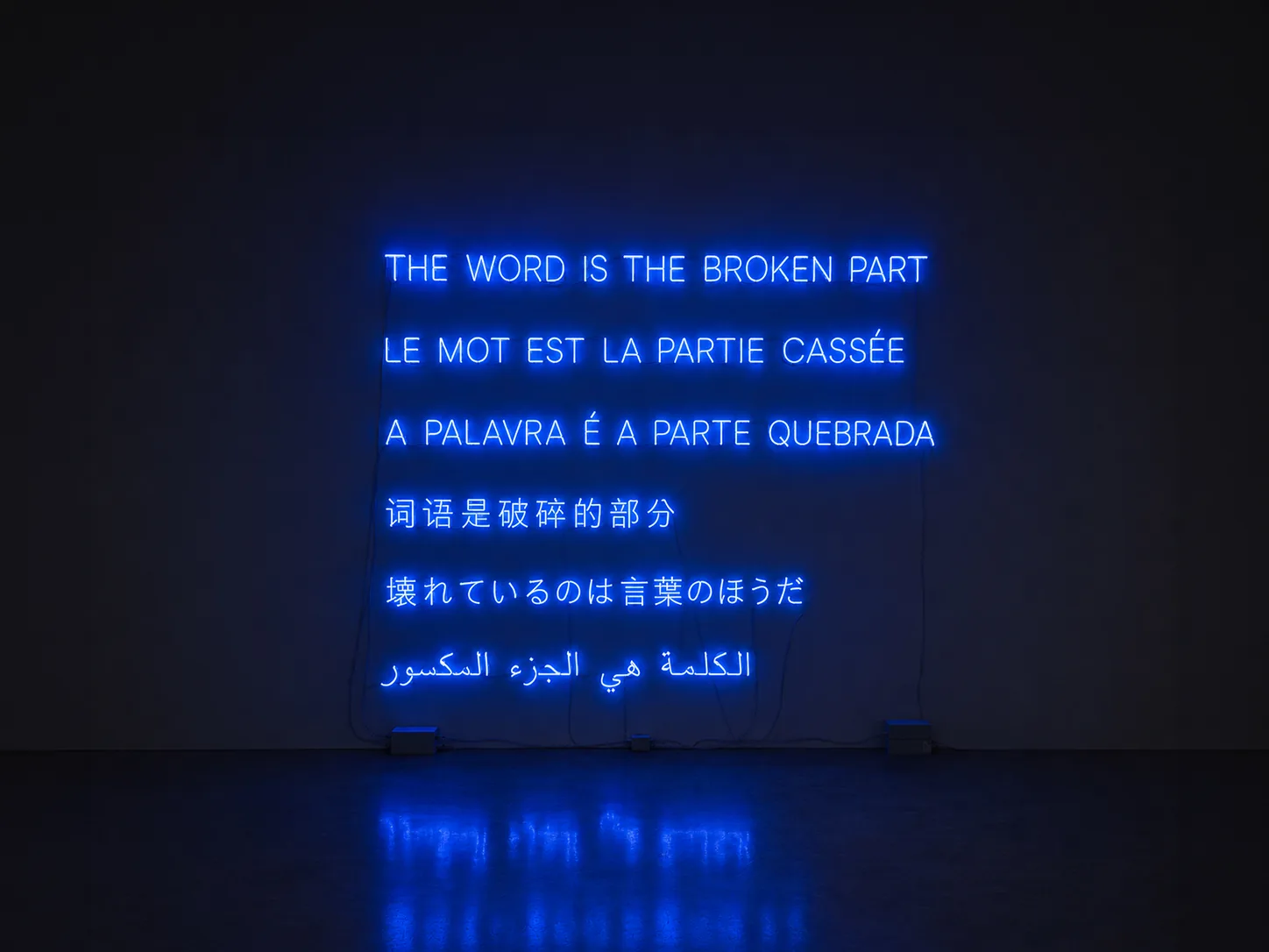Cleaning Service, multilingual broken neon text and cleaning sign installation