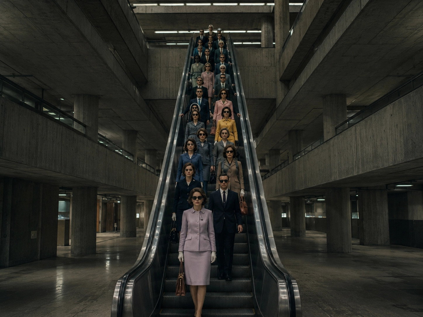 One Movement frontal escalator portrait detail