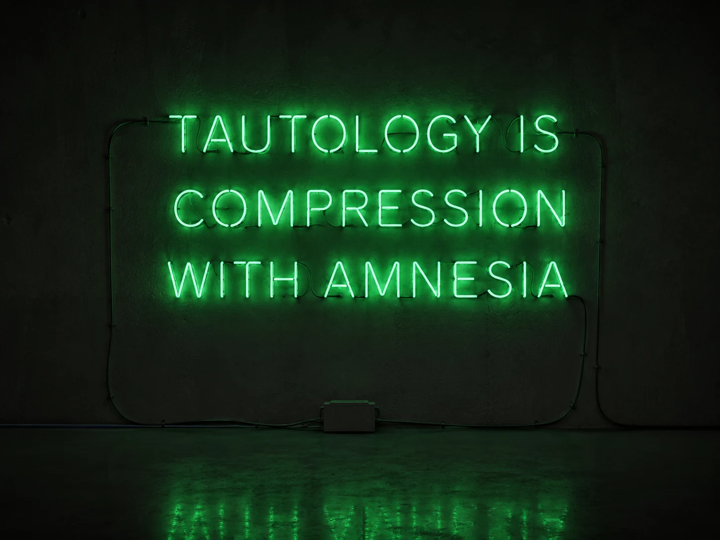Yellow cleaning sign as conceptual artwork in a gallery